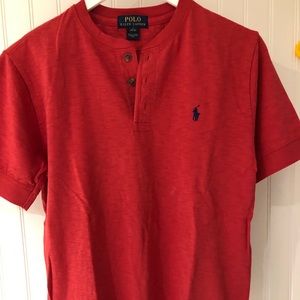 cotton mesh henley shirt